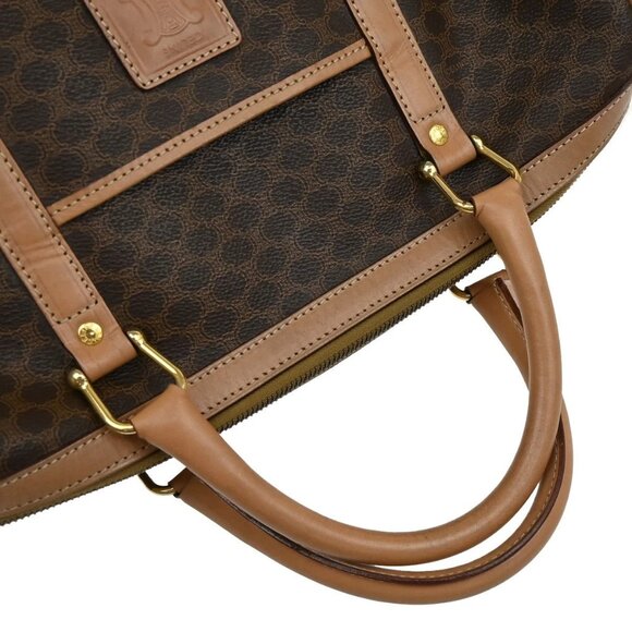 CELINE Logo Macadam Pattern Travel Hand Bag PVC Leather Brown GHW Italy 38EF520 - Picture 8 of 16